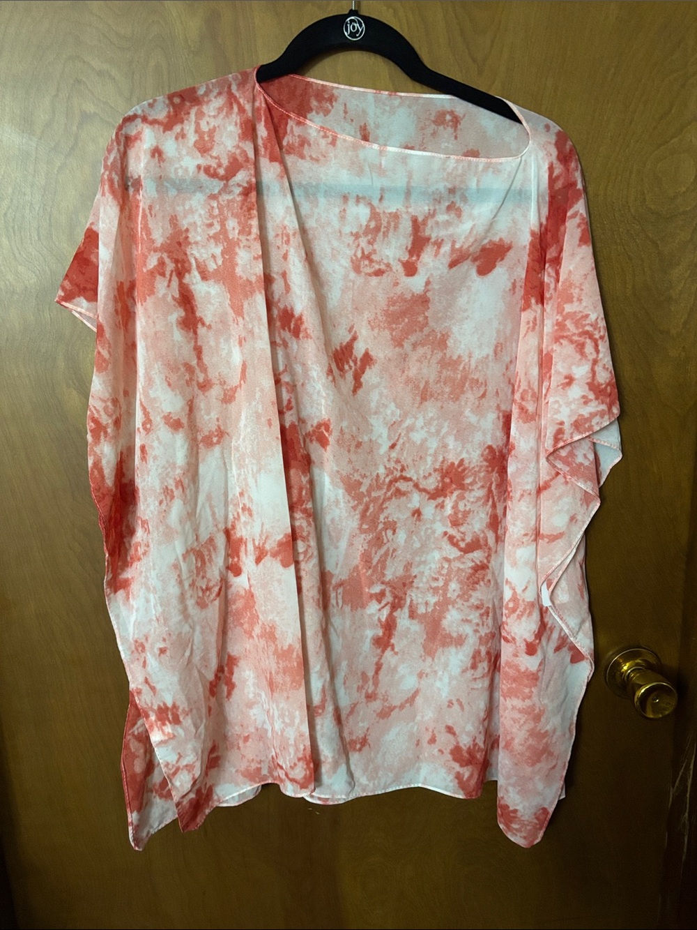 Source Unknown Coral and White Tie-Dye Swim Coverup